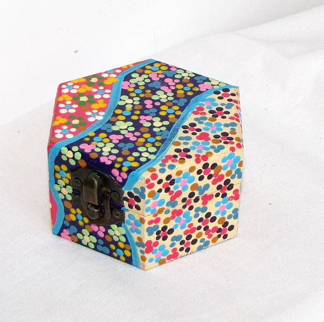 cutie din lemn hexagon - 008 cutie din lemn hexagon - 008
